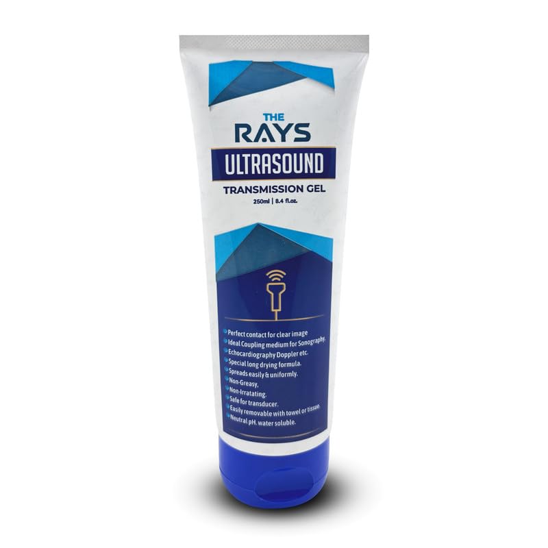 Image of OTICA The Rays Ultrasound Gel for Physiotherapy, 250ml Conductive Gel for TENS Machine, Doppler, ECG, Sonography,EMG & EEG | Water-Soluble Formula Based & Paraben Free Transmission Gel | Clear ECG Gel