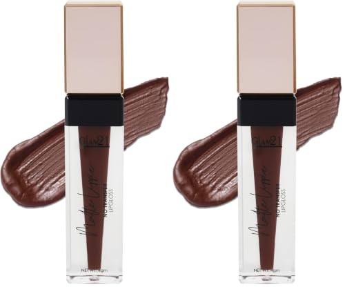 Image of Glam21 Matte Lippie No Transfer Lip Gloss | Lightweight and comfortable| Creamy Matte Formula - 4 gm | Brown Coffee-23 (Pack of 2)