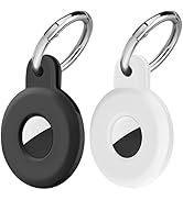 Ainiv Protective Case for AirTag, 2PCS Thick Silicone AirTag Keyring Case Compatible with Apple A...