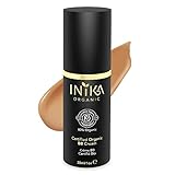 INIKA Certified Organic BB Cream, Vegan, Natural 3 in 1 Silky Primer Moisturizer Foundation, All Natural Make-Up, Hypoallergenic, Dermatologist Tested, Halal, 1 oz (30ml) (Honey)