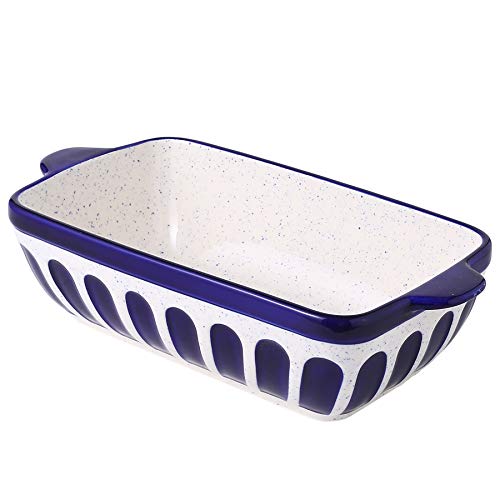 Goldenplayer Loaf Pan Ceramic Bread Baking Pan Toast Pan Baking Dish Bakeware For Baker Christmas Day Dinner Serving Dish -Dark Blue #TOP1