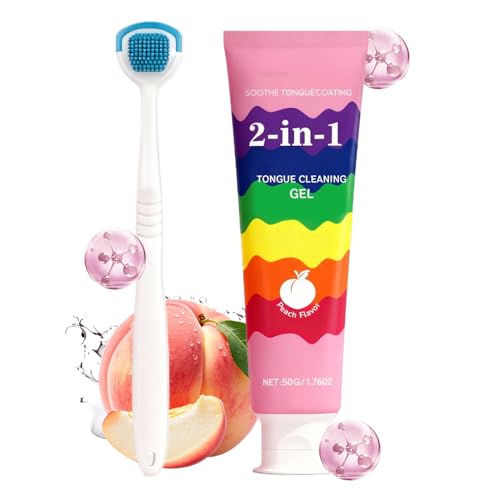 JINGLING Gel Limpiador De Lenguas,Raspador De Engivas,Cepillo Y Gel Para Lengua | Para La Higiene De Adultos Hombres Y Viajes