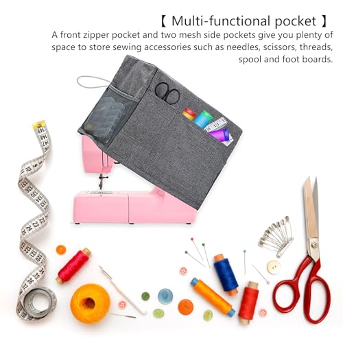 Housse machine à coudre protectrice et organiseur de poche pour accessoires - 3