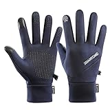 [MOWO] 手袋 メンズ 防寒グローブ 【裏起毛で急速昇温・滑り止め加工・超高感度スマホ対応】防寒手袋 バイクグローブ 冬 滑り止め 防風 厚手 人間工学 タッチパネル対応 撥水加工 紛失防止結び付け 暖かい スポーツ スキー 通勤 通学 作業 (ブルー, Ｍ)