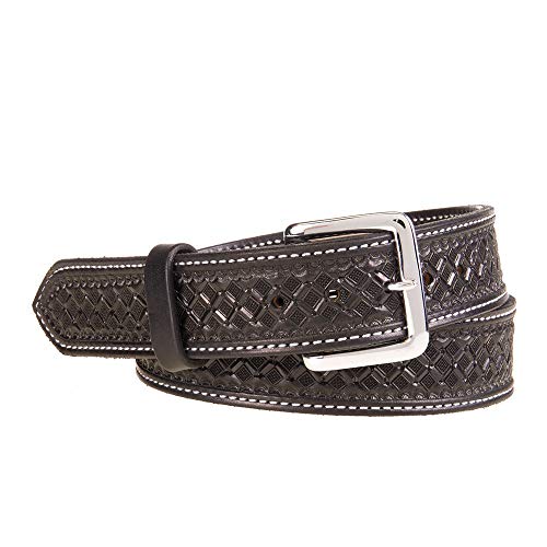 Texas Saddlery Black Waffle Pattern Belt Black 32