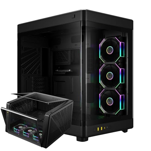 GAMDIAS NESO P1 PRO Gaming EATX Full Tower Computer PC Case, Dual Chamber, 2 Way Setup, Panoramic...