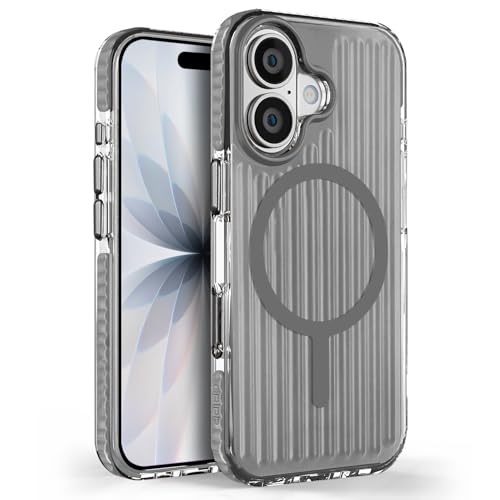 Image of GRIPP Armor Case Compatible with Mag-Safe for iPhone 17 | Military Grade 12ft Drop-Tested with D30 Technology, Corrugated Design, Raised Edges, 360 Protection, Matte Frosted Back Cover - Grey