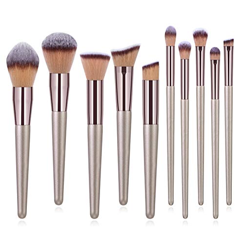 Pinceaux de maquillage Champagne pour appliquer sans trace fond de teint et poudre