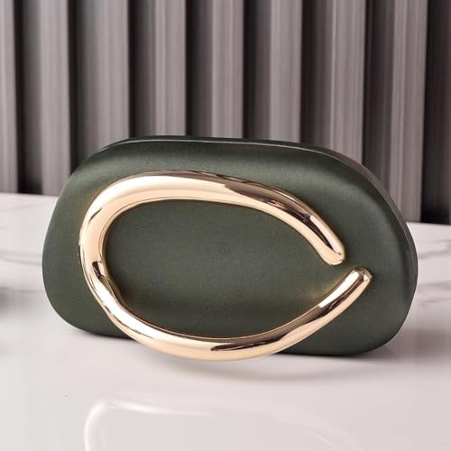Image of Acrylic Clutch Purse for Women Classic Round Acrylic Evening Handbag Vintage Metal Handlebars Bag for Wedding Party Prom