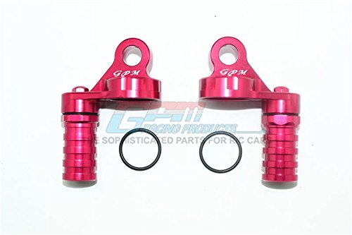 Aluminum Damper Cap with Piggyback Reservoirs for LOSI 1:6 4WD Super Baja Rey LOS05013 / Super Baja Rey 2.0 LOS05021 Upgrades - Red