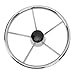 13-1/2 Inch Marine Steering Wheel 5 Spoke 25 Degree Stainless Steel Boat Steering Wheel with Center Cap and Grip for Ship Yacht Speedboat