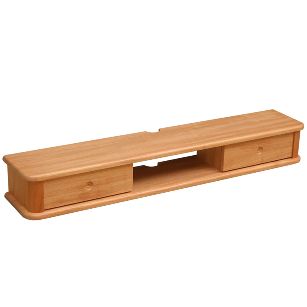 Floating Tv Stand with Sliding Door Wood Wall Mounted Tv Unit Shelf Component with Cable Management Tv Cabinet/Red Walnut