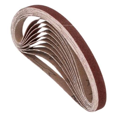 Image of Kozelo 10 Pcs Sanding Belts 10mm x 330mm 100 Grit Aluminum Oxide Abrasive Sandpaper for Belt Sander Metal Grinding Wood Working Weld Rust Removal
