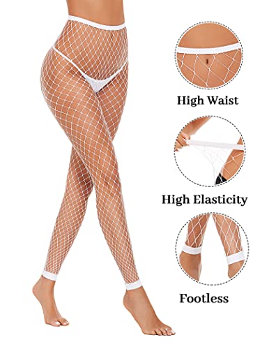 Image of Avidlove Fishnet Stockings for Women Footless High Waist Fishnets Tight | Thigh High Stockings, Open Toe, High Stretch, Comfortable, Gothic Costume, Rave Outfits, for Cosplay, Halloween