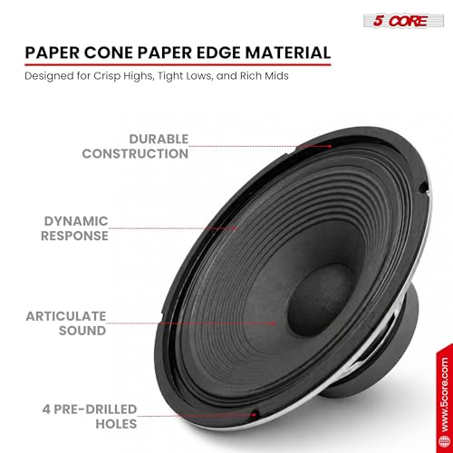 Image of 5 CORE 12 Inch Guitar Speaker 300W Replacement 16 Ohm Amplifier Driver Voice Coil 2 Inch Y30 Magnet 40 Oz Very Loud Touch Sensitive Ideal Guitar Cabinet Speakers