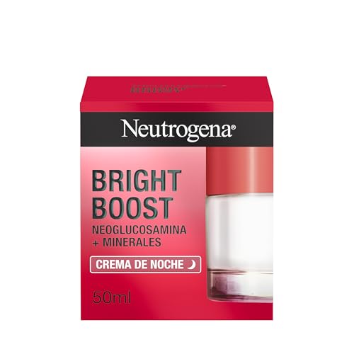 Neutrogena Bright Boost Crema de Noche hidratante (1 x 50 ml), crema facial regeneradora con neoglucosamina y minerales, cuidado facial para una piel luminosa y uniforme
