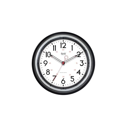 Image of Ajanta 7087 Large Wall Clock (14.6 Inch / 370mm) - Silent Sweep Non-Ticking Movement - Stylish Black Home Decor Clock- Modern Minimalist