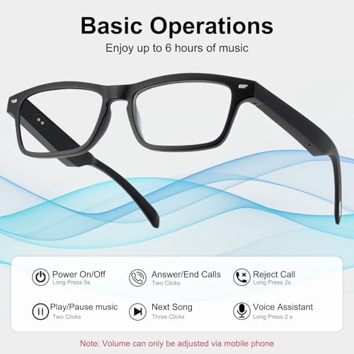 Image of AI Smart Glasses for Men Women, Real-Time Translation Glasses | 165+ Languages, Photochromic Lenses, Open-Ear, Touch Control, Hands-Free Calls /Music, Classic Frame Bluetooth Glasses Travel