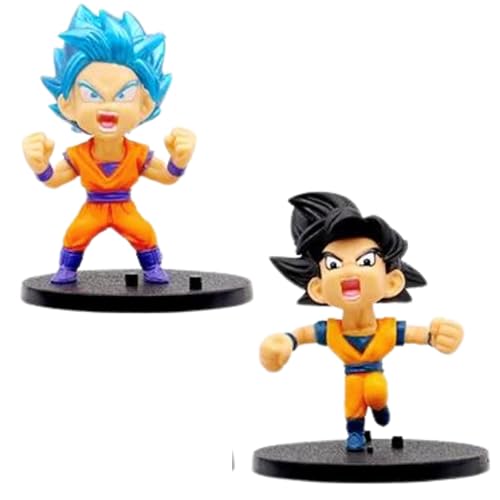 Image of Mallexo DBZ Action Figures Set 6PCs Dragn Bal Z Toys for Kids Animee Toy Set of Size10CM for Car Dashboard, Decoration, Cake, Office Desk & Study Table Multicolor (S11)