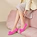 DYIWC Women's Flat Shoes Fashion Comfortable Knit Pointed Toe Washable Ruffle Ballet Flats with Soft Insole Arch Support Pink US10