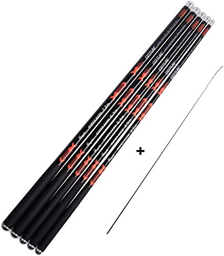 Goture telescoping tenkara fishing rod crappie rods 1 Piece Portable hand telescoping fishing poles Carbon Fiber Telescopic Stream Ultralight Portable Carp Pole 12 15 18 20 21FT 24FT Free Tip Set