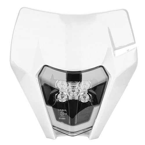 JFG RACING Faro Led Moto,Universale Faro Anteriore Moto LED per KTM EXC125 EXC250 SX250 SXF250 EXC450 SX350 SXF450 EXC525 640LC4 Dirt Bike Enduro Supermoto BETA Derbi 50cc-Bianco