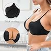 Sexy Code 1701 Womens Low Plunge Push Up Bra with Clear Straps Low Cut Convertible Underwire Padded Cleavage Bra(D013-Black-32C)