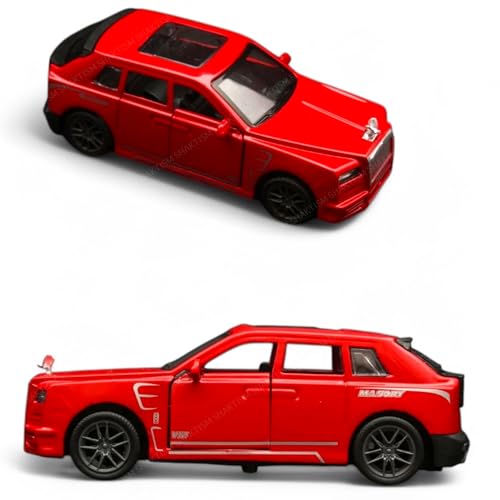 Image of SHAKTISM Rolls Royce Die-cast Model Car, 1:32 Scale, Pull Back Action, Opening Doors, for Boys, Girls & Collectors (Red-Diecast Metal Car)