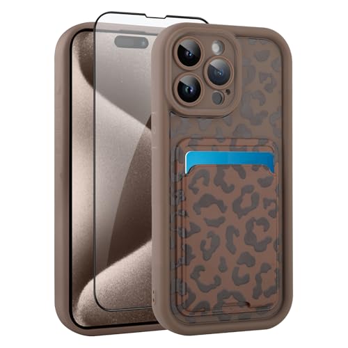 MOWIME Compatible with iPhone 15 Pro Max Case with Card Holder, Cheetah Print Shockproof Soft TPU Protective Cover Women Girls, Anti Scratch Wallet Case for iPhone 15 Pro Max 6.7 Inch, Brown by MOWIME - Used condition - Image 6