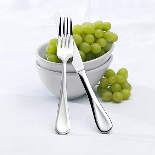 Image of Mikasa Bravo Flatware Service for 8 with caddy, 18 /10 Stainless Steel, Silverware Set with Serving Utensils and Expandable Caddy, 52 Piece
