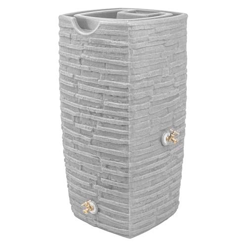 Good Ideas 2 X Impressions Riverwalk 50 Gallon Faux Slate Surface Dual Spigot Rain Barrel thumb #8