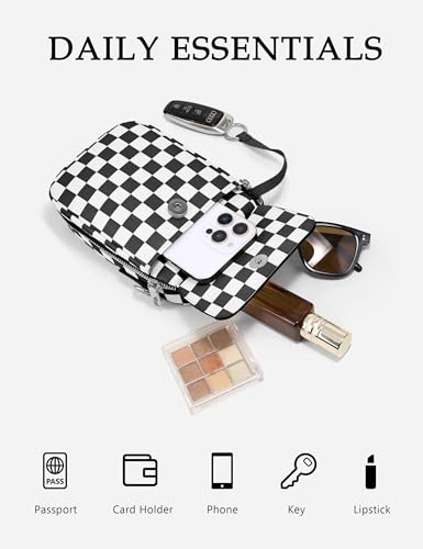 Image of Yarnic Small Crossbody Bag, Vegan Leather Cell Phone Purse for Women, Vintage Wallet Bag with Card Slots