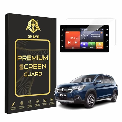 Image of OHAYO Screen Protector for Maruti Suzuki XL6 Zeta & Alpha 2020-2025 Infotainment System | 9H Hardness Military Strength | Scratch Resistant, Ultra Clear HD Protection | Bubble-Free, Precision Fit Display Guard for Petrol & Diesel Models
