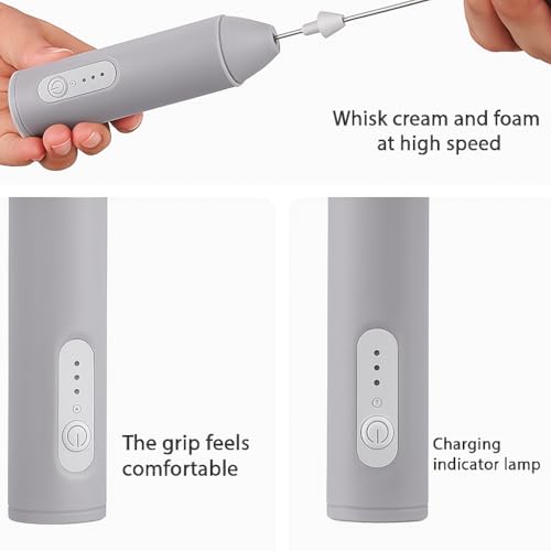 Image of NIbbler Supreme 3-Speed Rechargeable Milk Frother for Coffee | Electric Whisk Mixer | Stainless Steel, Stand-Up Design