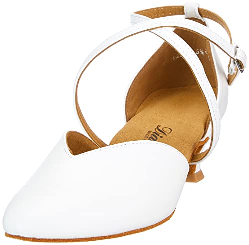 Chaussures de danse en cuir blanc pour femmes avec talon Spanish de 4,2 cm Edition Spéciale