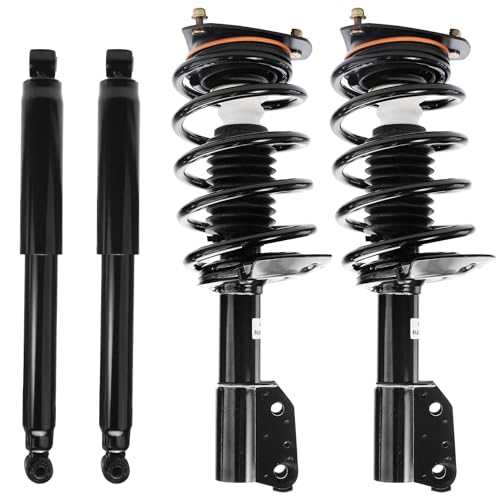Image of Detroit Axle - 4pc Struts Shocks Absorbers for Pontiac Montana Trans Sport Olds Silhouette Chevy Venture, 2 Front Struts & Coil Spring 2 Rear Shocks Absorbers Suspension Replacement