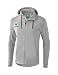Produktbild ERIMA Herren Jacke Essential Kapuzensweatjacke, hellgrau melange/twist of lime, XL, 2071809