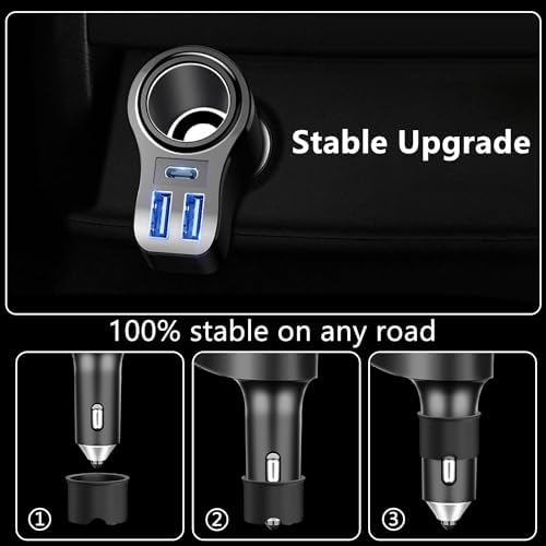 Ładowarka samochodowa 4 w 1 PD 3.0 do gniazda zapalniczki samochodowej rozdzielacz USB 12 V ładowarka samochodowa 48 W 7 A szybkie ładowanie mini adapter USB gniazdo do iPhone 15 14 13 12 11 8 Samsung