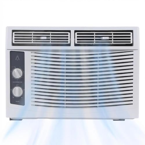 Image of 5000 BTU Window Air Conditioner,Easy Install Kit, 2-Way Air Direction, Mechanical Controls, Cools Up to 150 Sq.Ft,Ideal for Bedroom Room Home