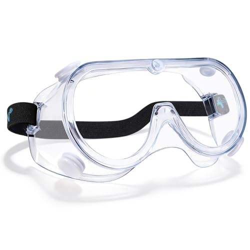 TICONN Anti-Fog Safety Goggles, HD Clear Eye Protection, ANSI Z87.1 Lab Goggles for Chemistry, Industrial (1PK)