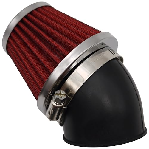 Filtre à Air 48mm Coudé 45°, Compatible avec Pit Dirt Bike 125cc 150cc YCF Apollo Bastos, Admission Air Racing pour Moto Cross Scooter GY6 Quad VTT, 48mm...