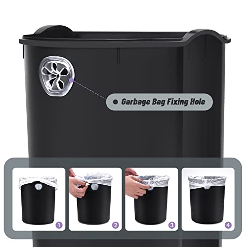 Small Trash Can With Lid-5L/1.3 Gal Stainless Steel Round Step Trash Can-Dog Poop Garbage Can-Retro Vintage Metal Wastebasket W/ Pedal For Outdoors Farmhouse Bathroom Bedroom Office-Soft Close-Black #TOP4