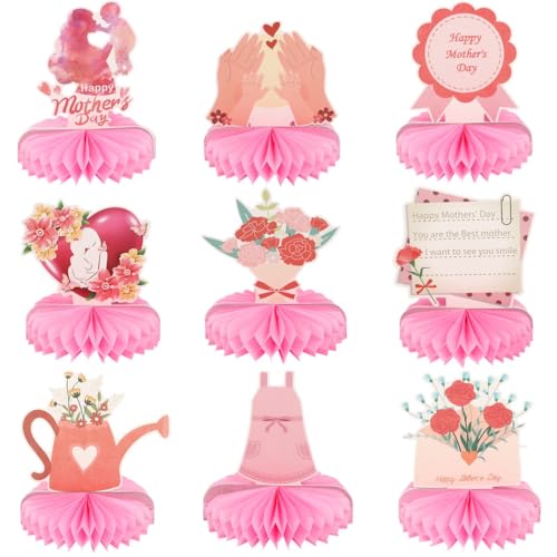 9-teilige Tischaufsätze mit Wabenstruktur, 3D-Dekor, Wabenaufsätze für Partydekoration