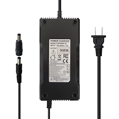 aunstarwei 54.6V 3A Power Adapter Charger for 48V Lithium Li-ion Battery Pack with DC 5.5x2.1mm Plug