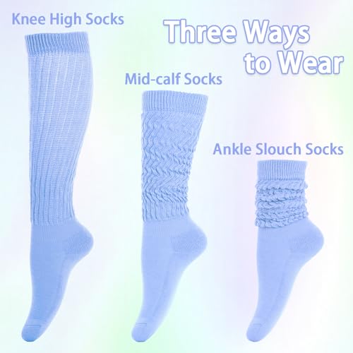 Image of Gvhntk Slouch Socks Women 80s 90s Scrunch Socks Extra Long Slouchy Sock Knee High Sock