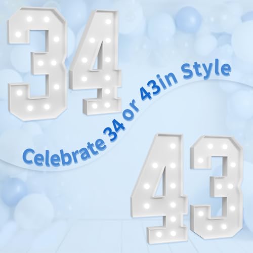 Image of imprsv Marquee Numbers Large 43rd-Birthday Decorations: 4ft Light Up Number