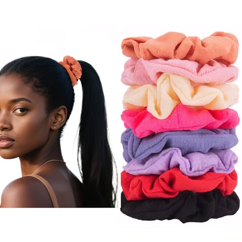 8 Pack Hair Scrunchies for Girls Hair Scrunchies for Women's Hair Scrunchie Bulk Scrunchies for Curly Hair(8 Color）