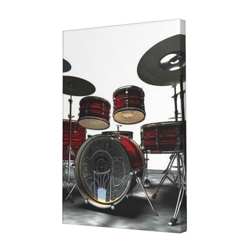 Toile murale tambour cool peinte 45x30cm pour mur vide et triste