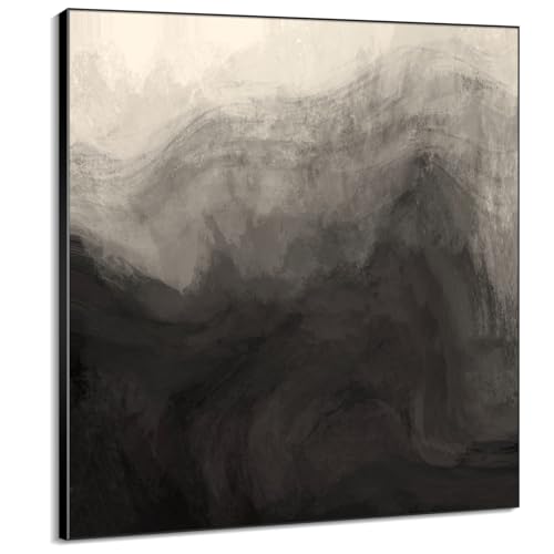 46"x46" XL Framed Wall Art - Monochrome Gray and Black