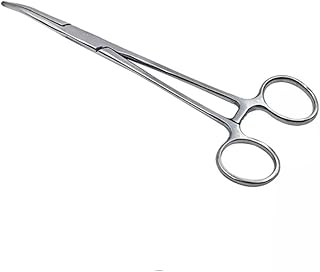 Stainless Steel Hemostat Forceps Locking Tweezers Clamp, Silver, Curved, Ideal Hemostats for Nurses, Fishing Forceps, Crafts and Hobby - 18CM